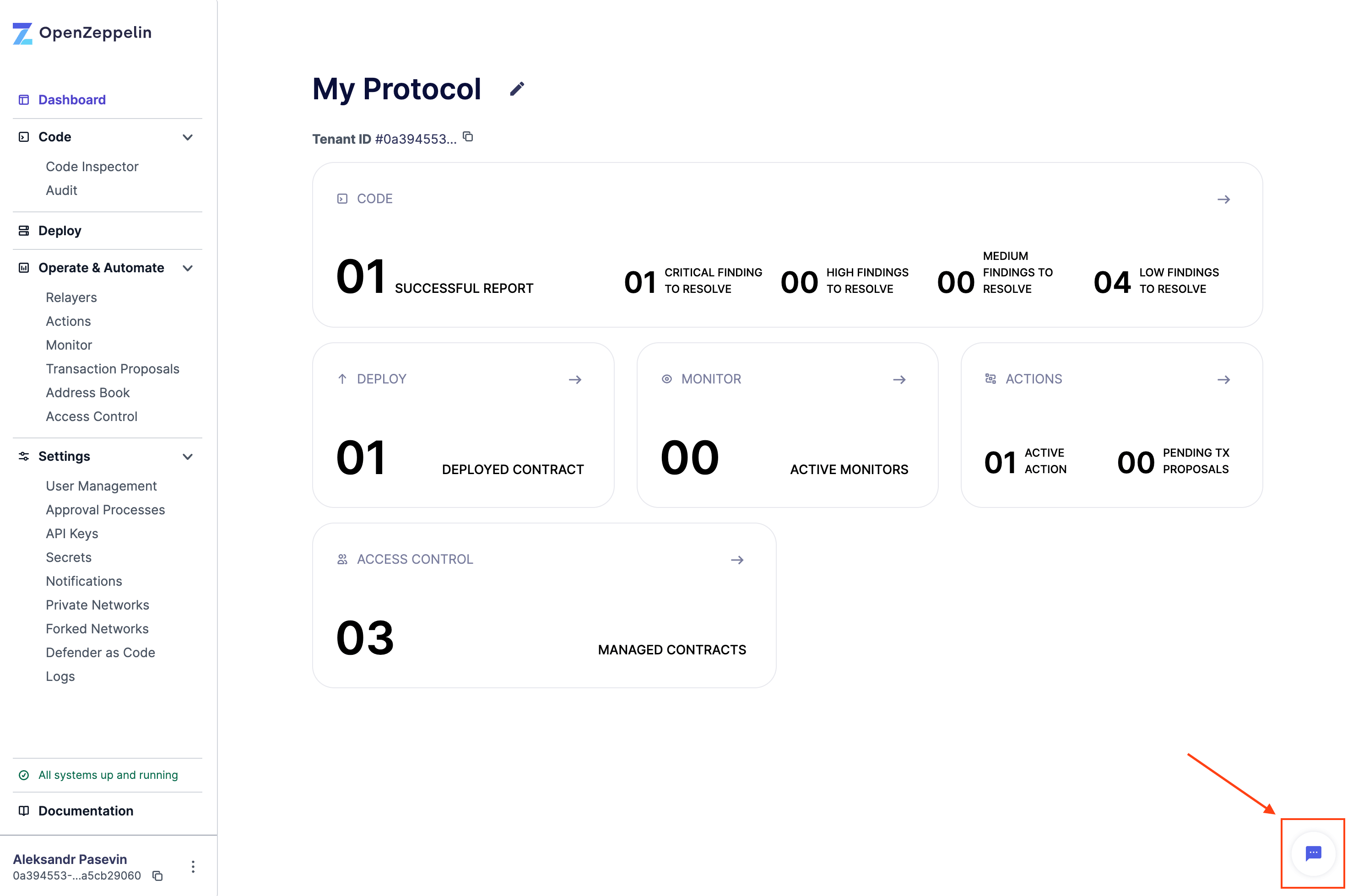 Feedback form button bottom-right corner