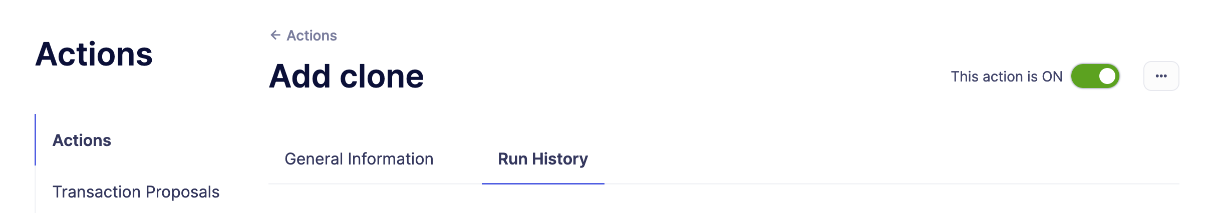 Action Run History