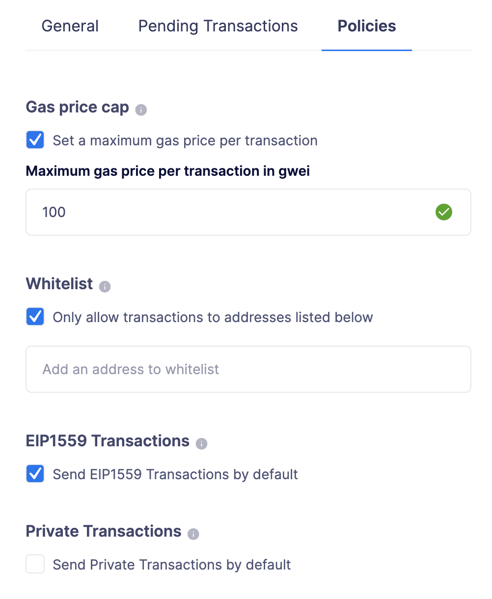 Manage Relayer Policies