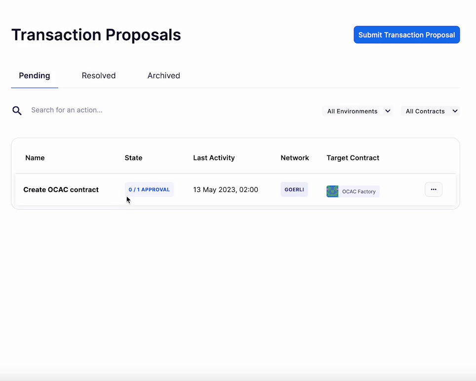 Transaction Proposal submit tx