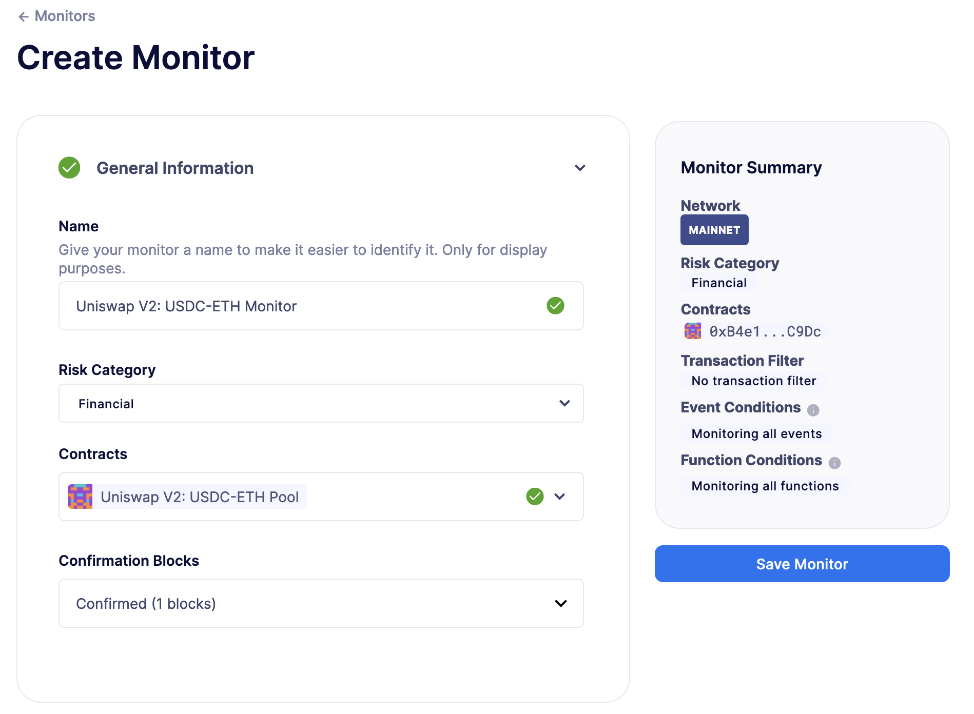 Monitor added contract